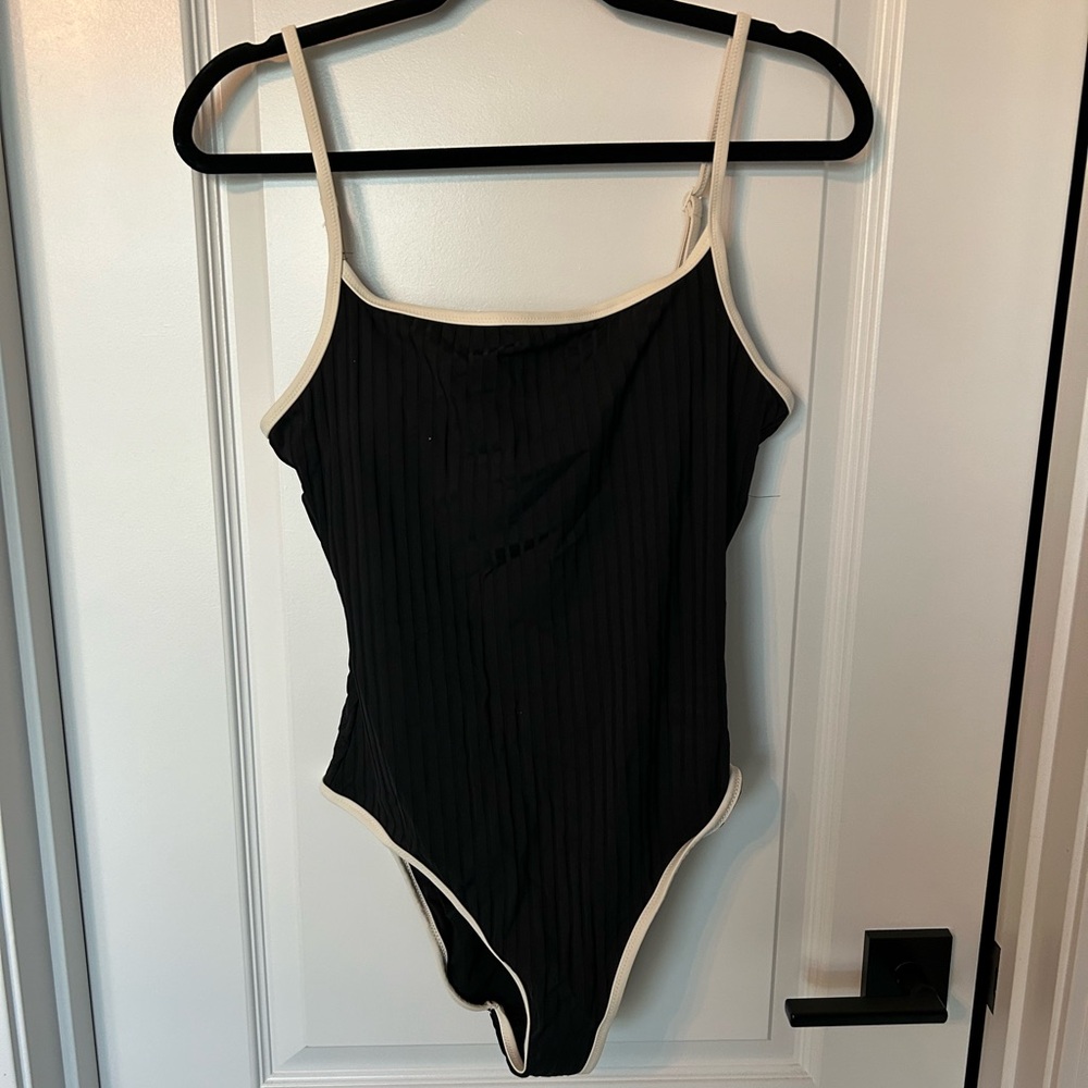 Ribbed one piece bathing suit- medium tall